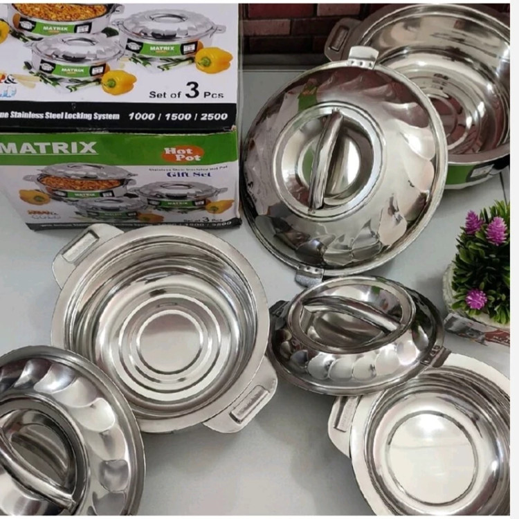 ظروف گرم نگهدارنده غذا استیل ماتریکس 3 عددی