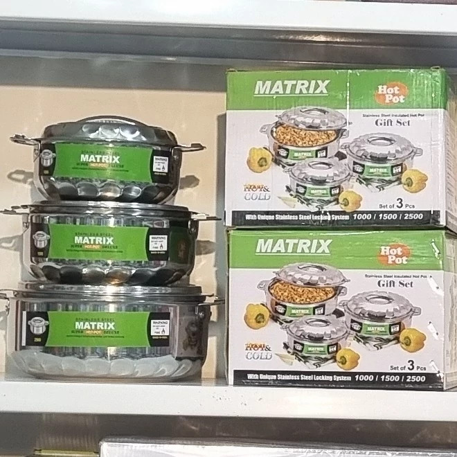 ظروف گرم نگهدارنده غذا استیل ماتریکس 3 عددی