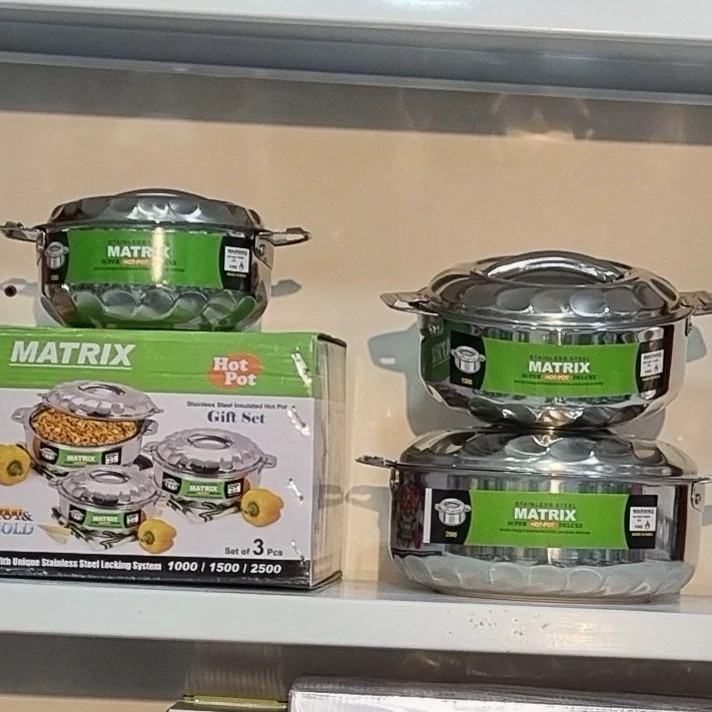 ظروف گرم نگهدارنده غذا استیل ماتریکس 3 عددی